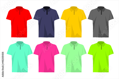 Set of different color of polo shirt 