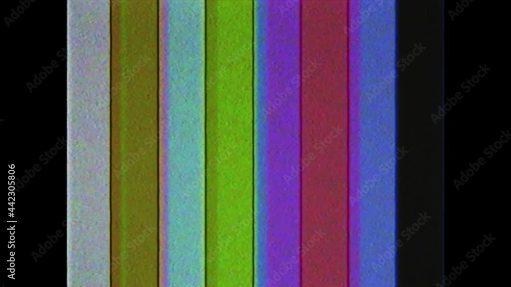 Stockvideon SMPTE color bars with VHS effect. SMPTE color stripe ...