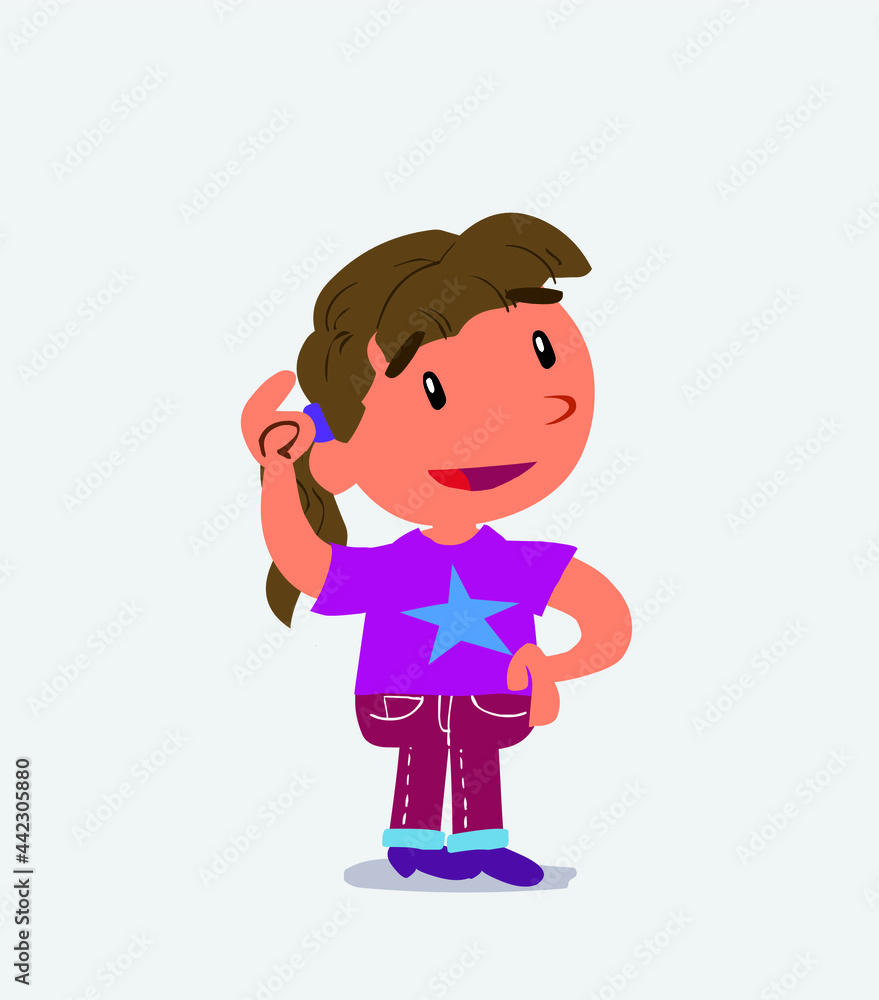 Thoughtful cartoon character of little girl on jeans scratching his headThoughtful cartoon character of little girl on jeans scratching his head Thoughtful cartoon character of little girl on jeans scratching his headThoughtful cartoon character of little girl on jeans scratching his head