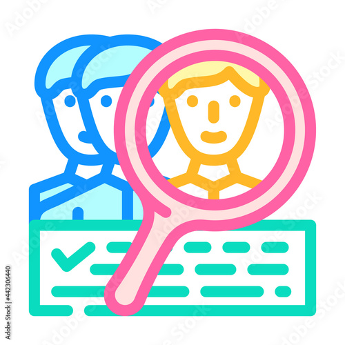 customer study kyc color icon vector. customer study kyc sign. isolated symbol illustration