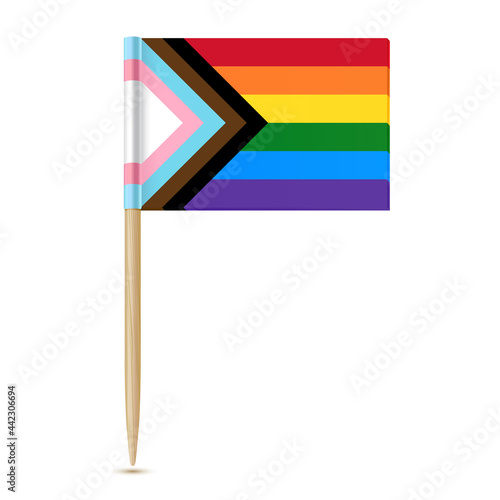 LGBTQ pride flag. Rainbow flag. Toothpick isolater