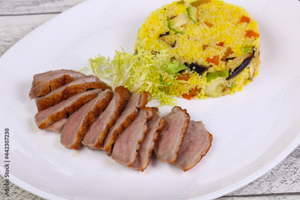 Roasted Duck breast with couscous