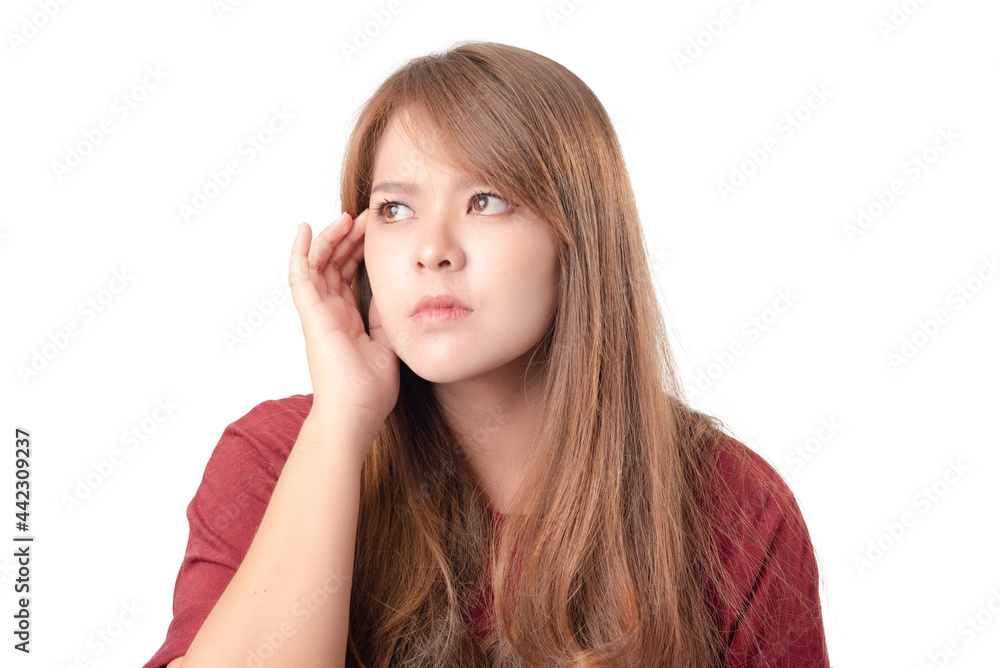 Asian woman showing dissatisfaction. Asian woman showing dissatisfaction.