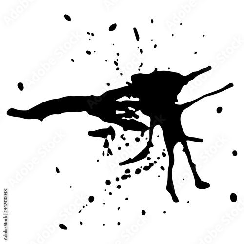 Black splashes vector brush isolated on a white background.