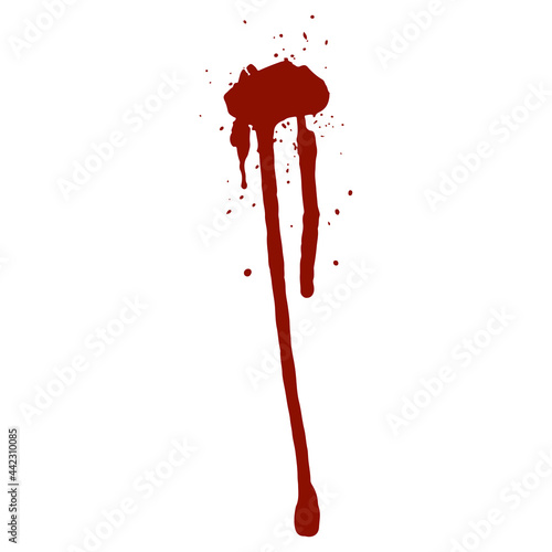 Blood splashes and drops vector brush isolated on a white background.