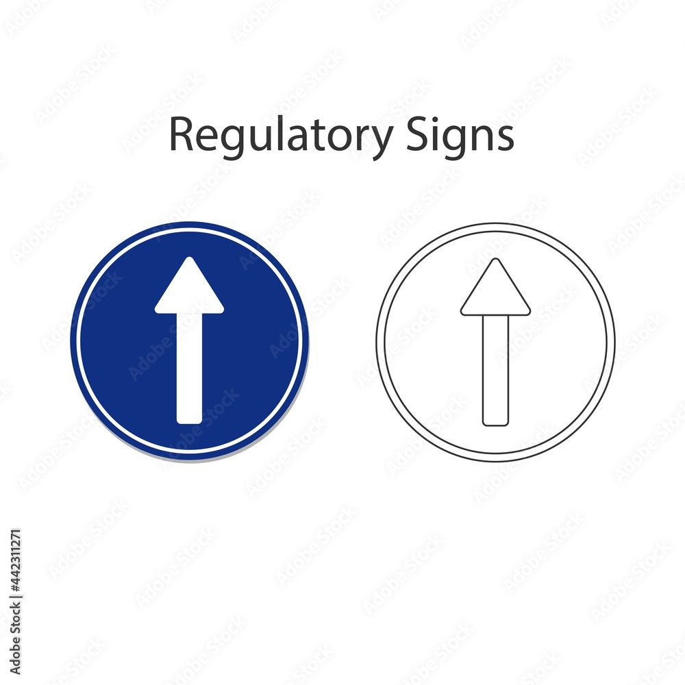 Ahead Only. Vector illustration and hand drawing on white background. Ahead Only. Vector illustration and hand drawing on white background.