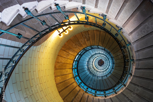 Spiral staircase inside the Eckmuhl lighthouse photo