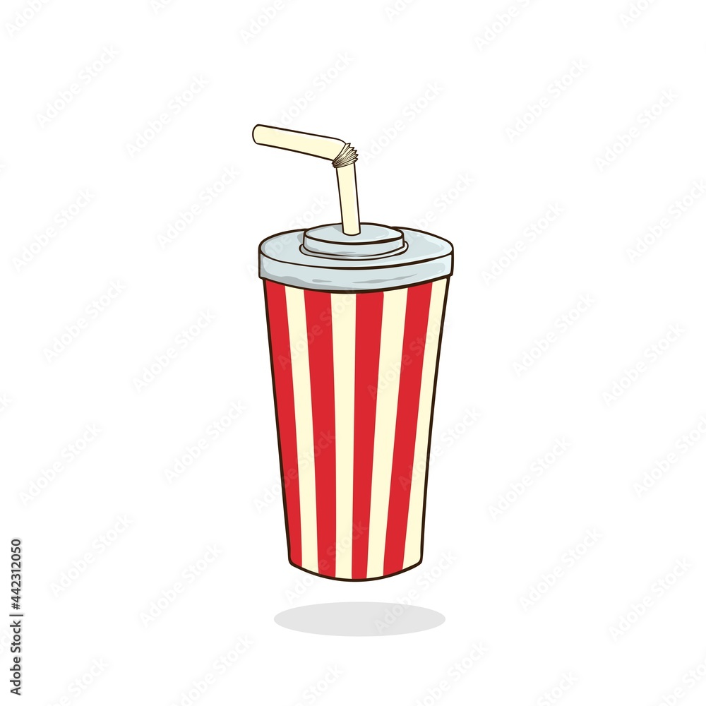 Cup. Vector isolated flat illustration fast food for poster, menus, brochure, web and icon fastfood. junk food Cup. Vector isolated flat illustration fast food for poster, menus, brochure, web and icon fastfood. junk food