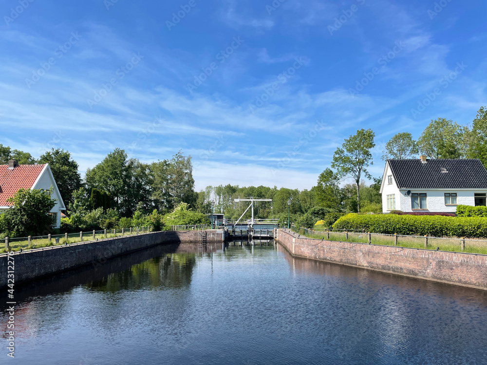 Canal lock and bridge around Nijetrijne Canal lock and bridge around Nijetrijne