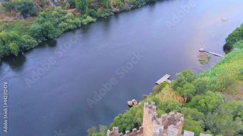 Aerial view of Castelo de Almourol (Almourol Castle), Portugal