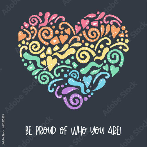 Colorful hand drawn doodle design, love is love handwritten, great for cards, banners, wallpapers, t-shirts - vector design