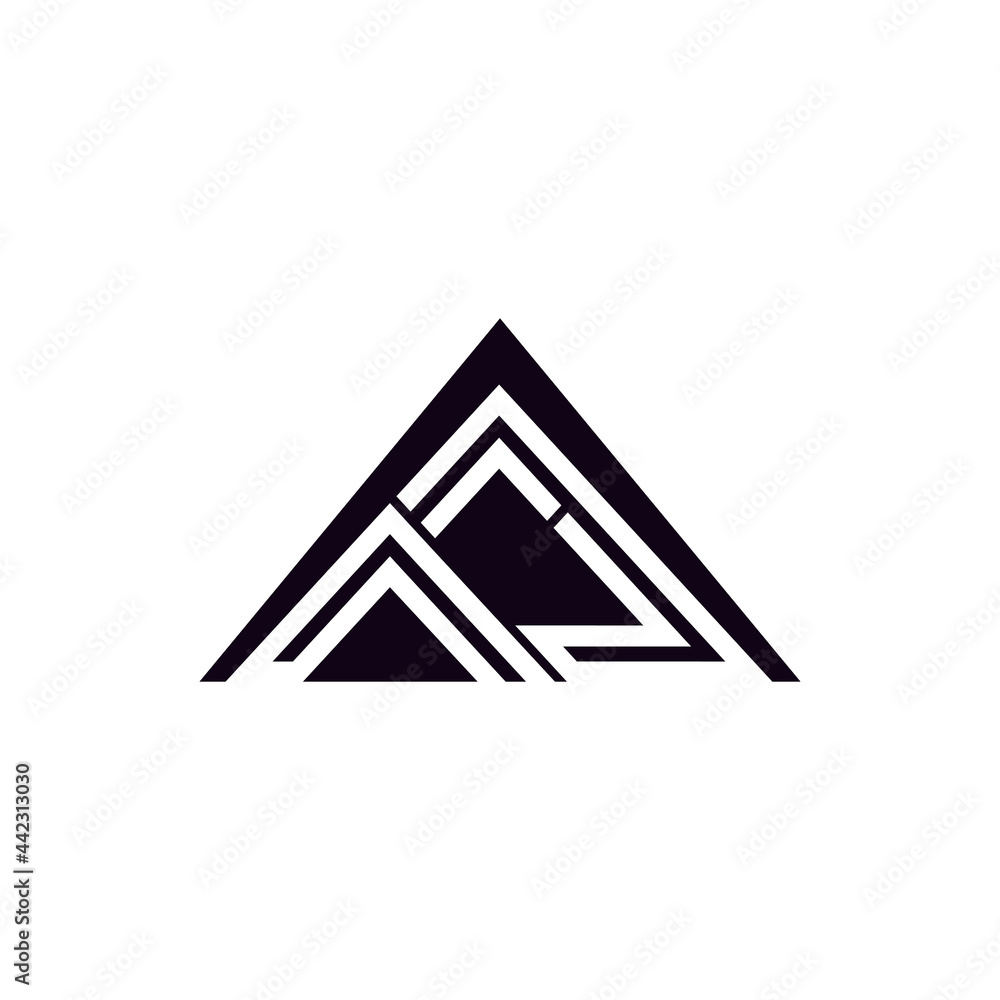 Futuristic Triangle Chain logo design inspiration Futuristic Triangle Chain logo design inspiration