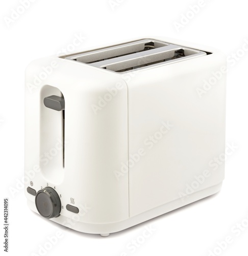 An electrical bread toaster isolated on a white background 