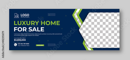 Real estate facebook cover design template 