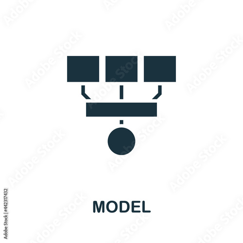 Model icon. Simple creative element. Filled monochrome Model icon for templates, infographics and banners