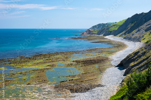 Foto The flysch between Zumaia and Deba by the Cantabrian Sea, Basque Country, Euskad