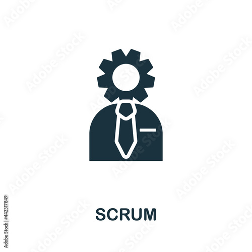 Scrum icon. Simple creative element. Filled monochrome Scrum icon for templates, infographics and banners