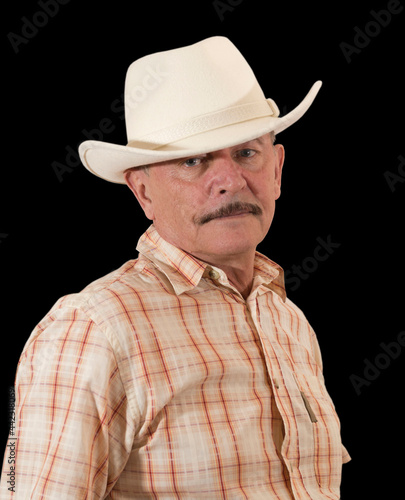 Cowboy in white hat