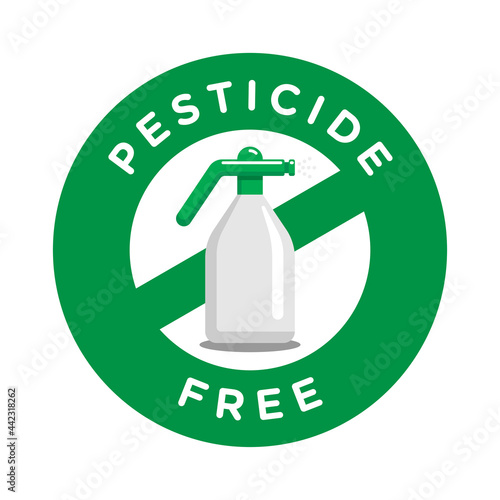 Pesticide free round badge vector icon design, natural organic, bio