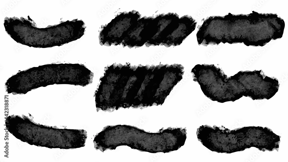 Big set of Black grunge stroke brush , banner, label, for your design, vector. Big set of Black grunge stroke brush , banner, label, for your design, vector.