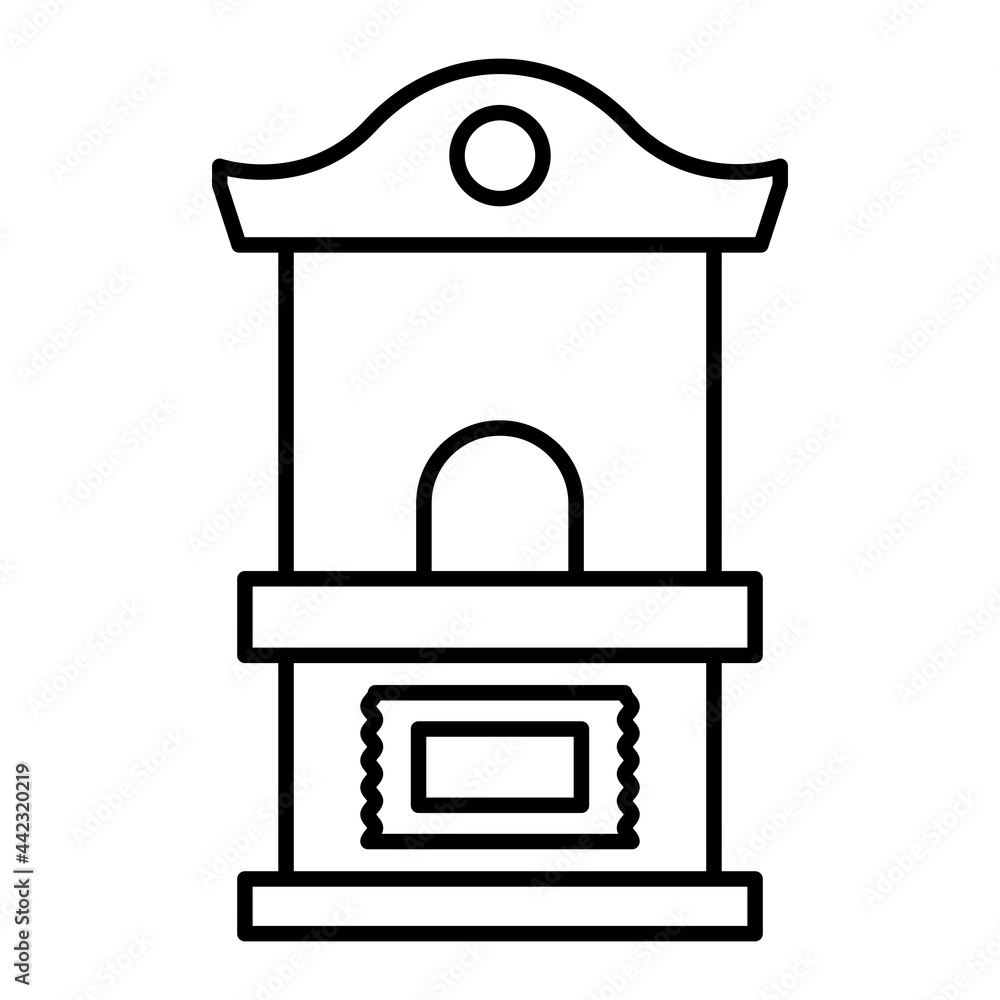 Vector Ticket Office Outline Icon Design Vector Ticket Office Outline Icon Design