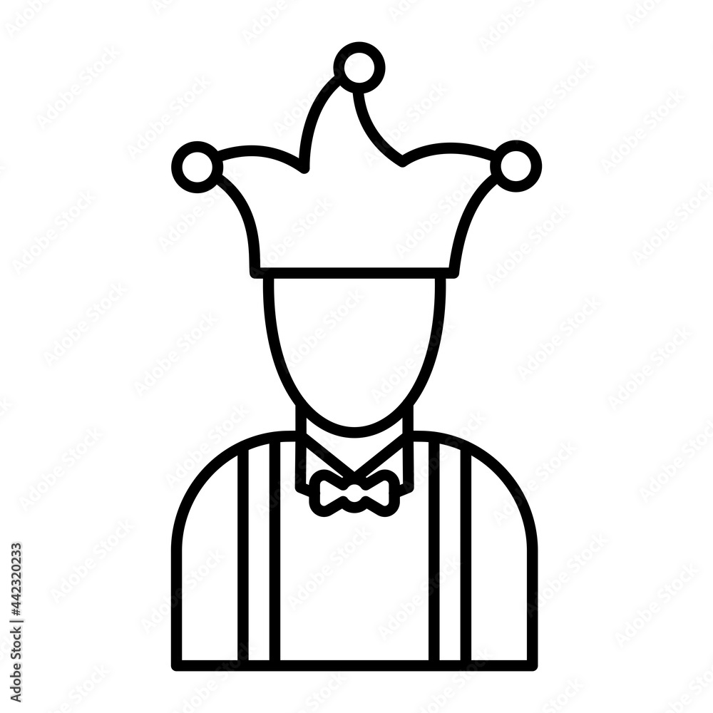 Vector Joker Outline Icon Design Vector Joker Outline Icon Design