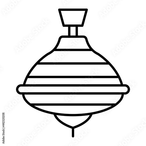 Vector Spinning Top Outline Icon Design