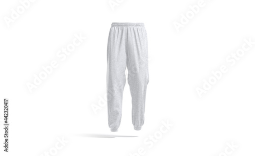 Blank white sport sweatpants mockup, front view photo