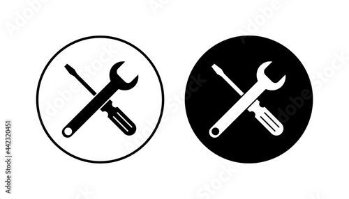 Repair tools icon set. tool icon vector. setting icon vector. Wrench and screwdriver. support, Service