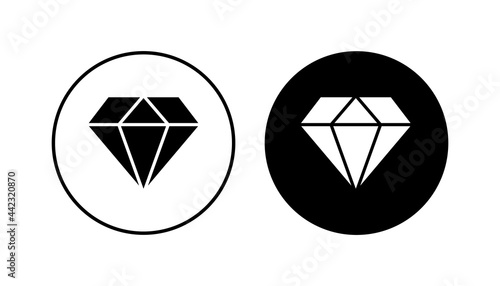 Diamond icon set. diamond gems vector icon.