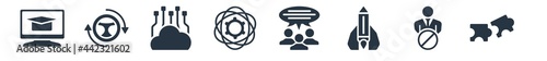 general filled icons. glyph vector icons such as compatibility, impeachment, creative pencil rocket, group opinion, core values, edge computing, autopilot sign isolated on white background.