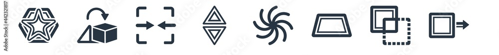 geometric figure filled icons. glyph vector icons such as sent, exclude, trapezium, spiral, triangles couple, merge, transform sign isolated on white background. geometric figure filled icons. glyph vector icons such as sent, exclude, trapezium, spiral, triangles couple, merge, transform sign isolated on white background.