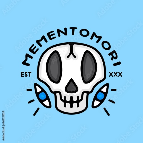 skeleton and eye in hype style. illustration for t shirt, poster, logo, sticker, or apparel merchandise.