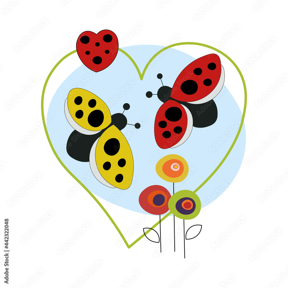 Naklejka premium ladybug print 