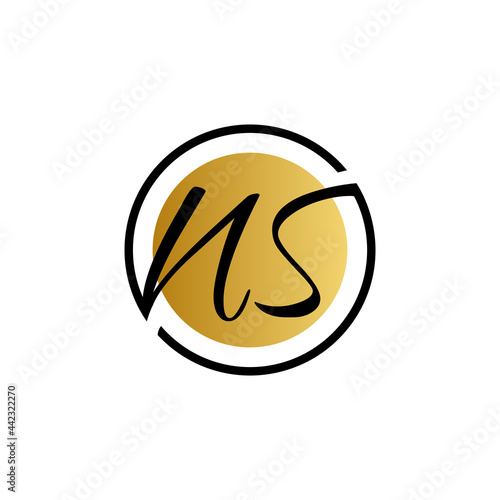 Creative Minimalist Alphabet Letter Mark Initials Monogram Logo NS N S Editable in Vector Format