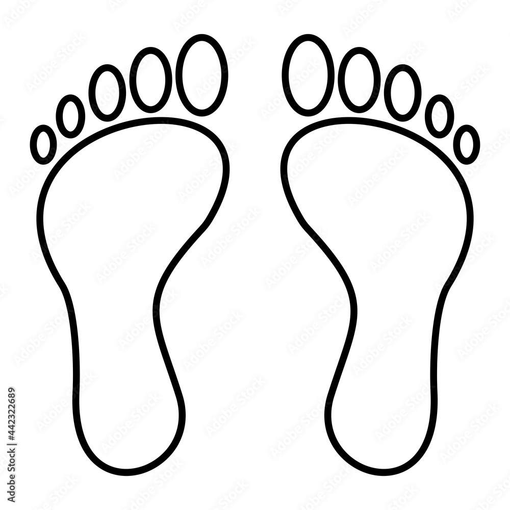 Vector Footprint Outline Icon Design Vector Footprint Outline Icon Design