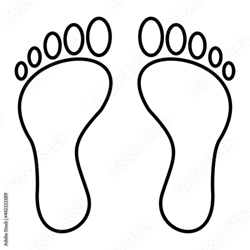 Vector Footprint Outline Icon Design