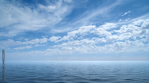 blue sky with clouds ocean background © magann