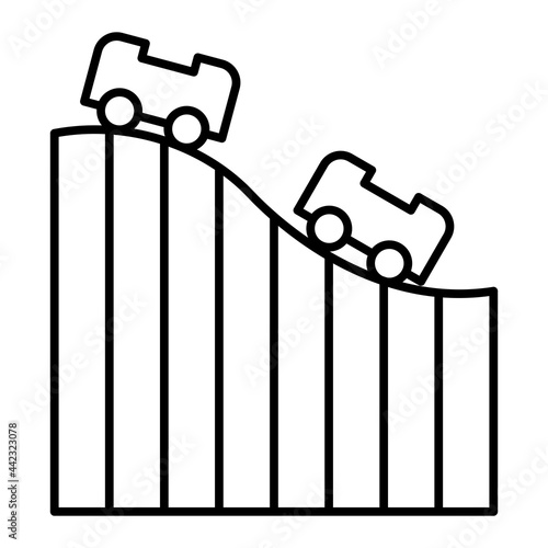 Vector Roller Coaster Outline Icon Design
