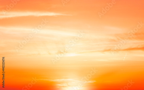 Colourful Sunset, Natural Dramatic sunrise seascape, Ocean or Sea view, Nature Background, Copyspace