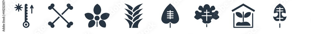 nature filled icons. glyph vector icons such as philodendron, indoor, orange leaf, cordate, yucca, chestnut leaf, death sign isolated on white background. nature filled icons. glyph vector icons such as philodendron, indoor, orange leaf, cordate, yucca, chestnut leaf, death sign isolated on white background.