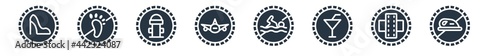 signs filled icons. glyph vector icons such as no ironing, roads, drinks, no swimming, airport, hydrant, no step sign isolated on white background.