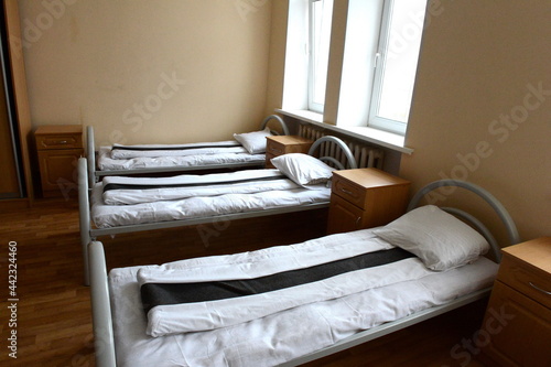 Beds in a dormitory cell on the territory of a Russian educational colony photo