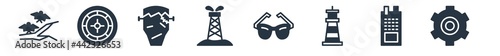other filled icons. glyph vector icons such as settings, seventeen, smeaton's tower, vintage eyeglasses, oil tower, null, roulette table sign isolated on white background.
