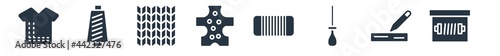 sew filled icons. glyph vector icons such as sewing box, sewing craft, awl, coil, leather, knit, thread sign isolated on white background.
