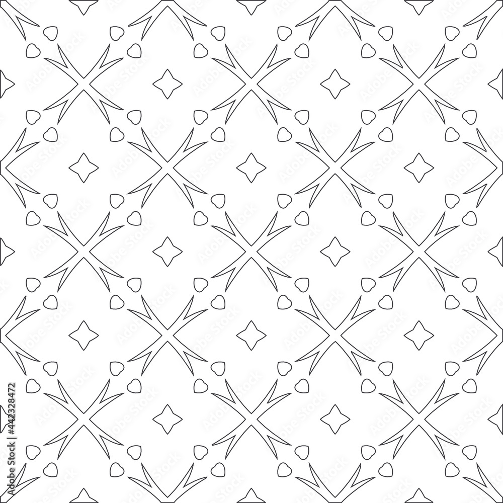 Fototapeta premium Vector pattern with symmetrical elements . Modern stylish abstract texture. Repeating geometric tiles fromstriped elements.Black and white pattern.