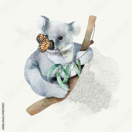 Canvas Print Illustration of a baby koala