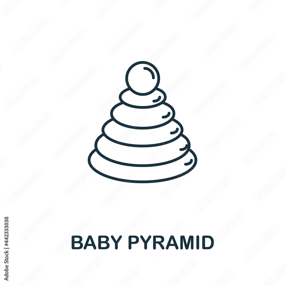 Baby Pyramid icon from baby things collection. Simple line element Baby Pyramid symbol for templates, web design and infographics Baby Pyramid icon from baby things collection. Simple line element Baby Pyramid symbol for templates, web design and infographics