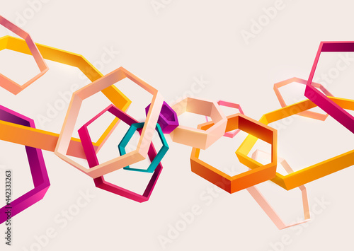 Fototapeta Naklejka Na Ścianę i Meble -  Abstract 3D geometric background