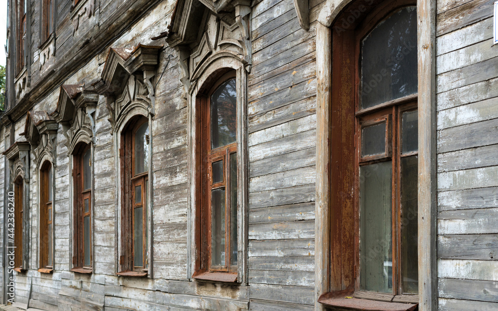 Wooden architecture of Ryazan, a city in Russia. 